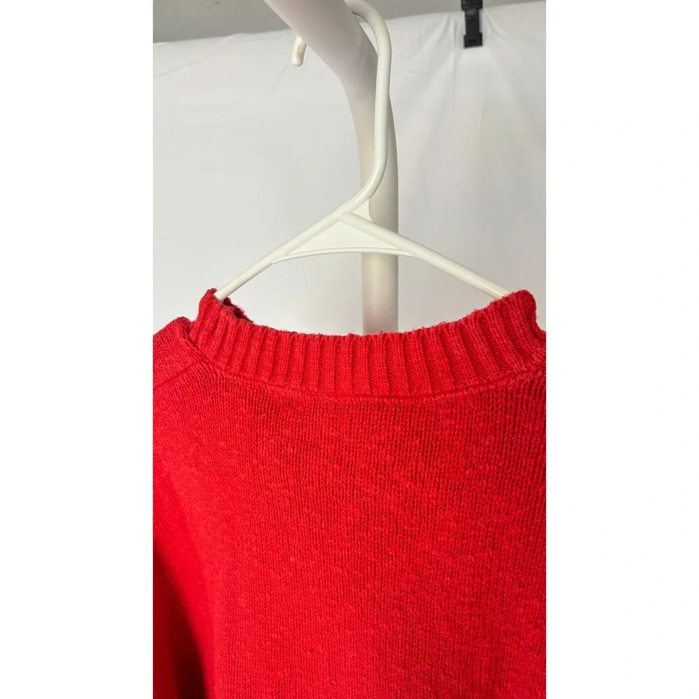 Mens‎ Vintage Northern Isles Red Cotton Knit Sweater Size L Made in USA